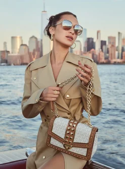 Anel achatado com incrustações em prata de lei banhado em metal precioso | Michael Kors [PT]