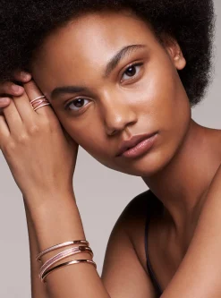 Anel de encaixe com incrustações em prata de lei banhada a ouro rosa de 14K | Michael Kors [PT]