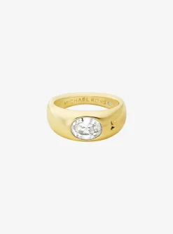 Anel de sinete em zircónia cúbica banhado a metal precioso | Michael Kors [PT]