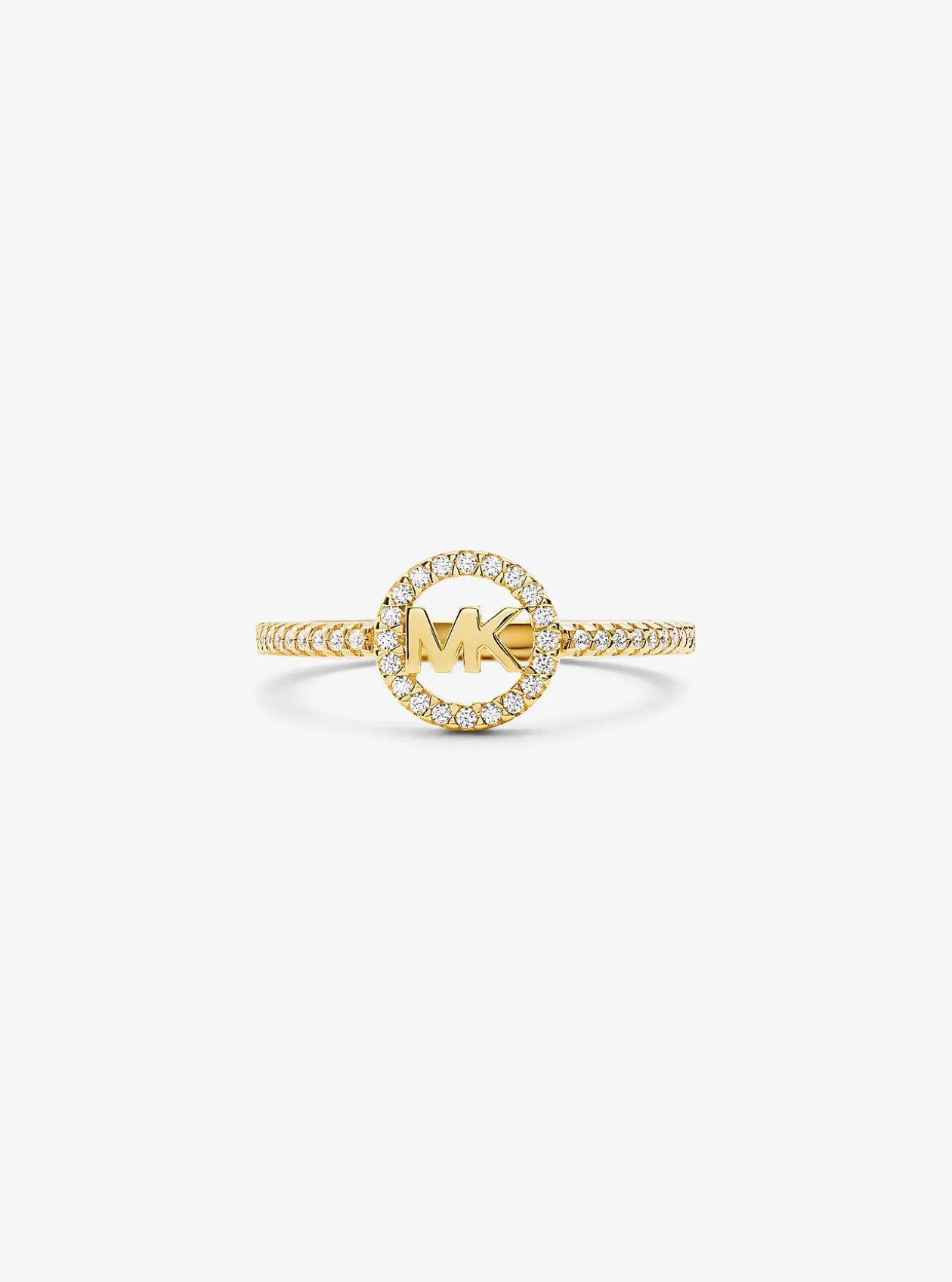 Anel do logótipo de metal precioso banhado a prata de lei | Michael Kors [PT]
