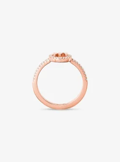 Anel do logótipo de metal precioso banhado a prata de lei | Michael Kors [PT]