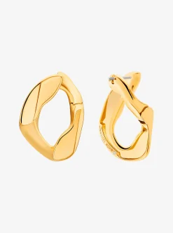 Argolas de elos achatados em latão banhado a metal precioso | Michael Kors [PT]