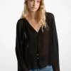 Blusa com decote em V em georgette | Michael Kors [PT]