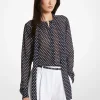 Blusa com laçada em georgette com padrão polka | Michael Kors [PT]