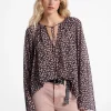 Blusa com mangas à boca de sino em georgette floral | Michael Kors [PT]
