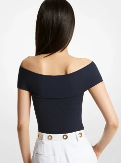 Body cruzado de mala elástica canelada | Michael Kors [PT]