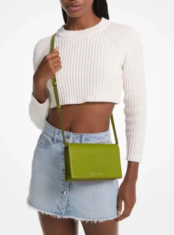 Bolsa a tiracolo com aba frontal em pele granulada Jet Set média | Michael Kors [PT]