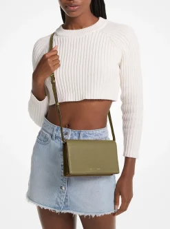 Bolsa a tiracolo com aba frontal em pele granulada Jet Set média | Michael Kors [PT]