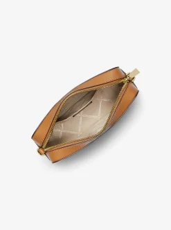 Bolsa a tiracolo de pele com logótipo Ginny média | Michael Kors [PT]