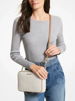 Bolsa a tiracolo de pele com logótipo Jet Set grande | Michael Kors [PT]
