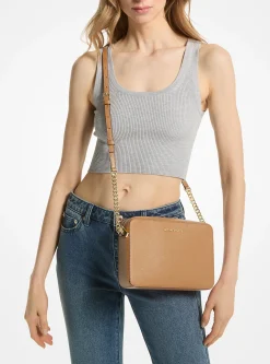Bolsa a tiracolo em couro Saffiano Jet Set grande | Michael Kors [PT]