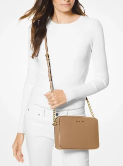 Bolsa a tiracolo em couro Saffiano Jet Set grande | Michael Kors [PT]