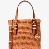 Bolsa a tiracolo em palha tricotada Quinn extrapequena | Michael Kors [PT]