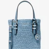 Bolsa a tiracolo em palha tricotada à mão Quinn extrapequena | Michael Kors [PT]