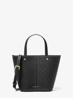 Bolsa a tiracolo em pele granulada e com logótipo exclusivo Flora média | Michael Kors [PT]