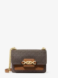 Bolsa a tiracolo em pele com logótipo Heather extrapequena | Michael Kors [PT]