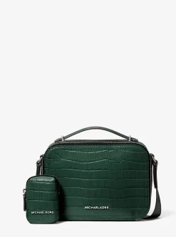 Bolsa a tiracolo em pele com motivo de crocodilo em relevo Hudson | Michael Kors [PT]