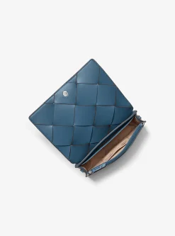 Bolsa a tiracolo em pele tecida Jet Set média | Michael Kors [PT]