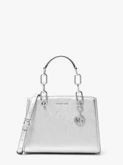 Bolsa a tiracolo em pele metalizada Cynthia pequena | Michael Kors [PT]