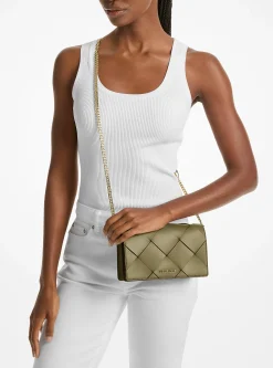 Bolsa a tiracolo em pele tecida Jet Set média | Michael Kors [PT]