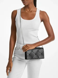 Bolsa a tiracolo em pele tecida Jet Set média | Michael Kors [PT]