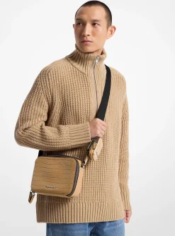 Bolsa a tiracolo em pele com motivo de crocodilo em relevo Hudson | Michael Kors [PT]