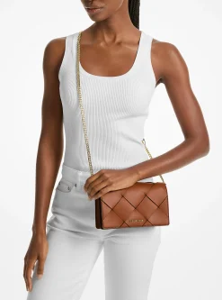 Bolsa a tiracolo em pele tecida Jet Set média | Michael Kors [PT]