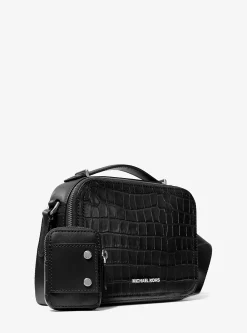 Bolsa a tiracolo em pele com motivo de crocodilo em relevo Hudson | Michael Kors [PT]