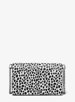 Bolsa a tiracolo em pelo de bezerro com estampado de leopardo Jet Set média | Michael Kors [PT]
