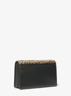 Bolsa a tiracolo em pelo de bezerro com estampado de leopardo Jet Set média | Michael Kors [PT]