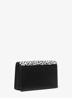 Bolsa a tiracolo em pelo de bezerro com estampado de leopardo Jet Set média | Michael Kors [PT]