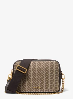 Bolsa a tiracolo para câmara em jacquard com o logótipo MK2000 Bryant média | Michael Kors [PT]