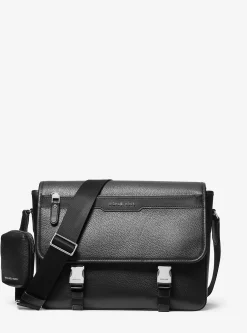 Bolsa messenger com pochete em pele granulada Hudson | Michael Kors [PT]
