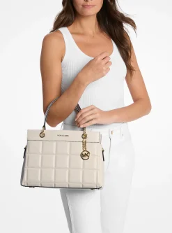 Bolsa satchel em pele acolchoada Susan média | Michael Kors [PT]