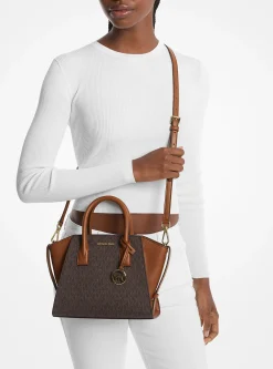 Bolsa satchel em pele com logótipo Avril pequena | Michael Kors [PT]