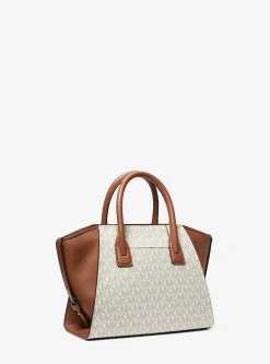 Bolsa satchel em pele com logótipo Avril pequena | Michael Kors [PT]