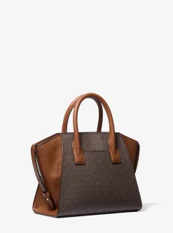 Bolsa satchel em pele com logótipo Avril pequena | Michael Kors [PT]
