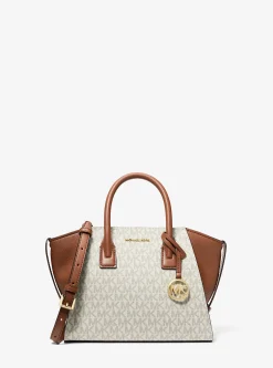 Bolsa satchel em pele com logótipo Avril pequena | Michael Kors [PT]