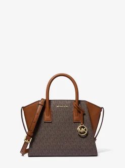 Bolsa satchel em pele com logótipo Avril pequena | Michael Kors [PT]