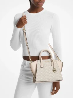 Bolsa satchel em pele com logótipo Avril pequena | Michael Kors [PT]