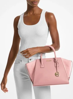 Bolsa satchel em pele e camurça Avril grande | Michael Kors [PT]