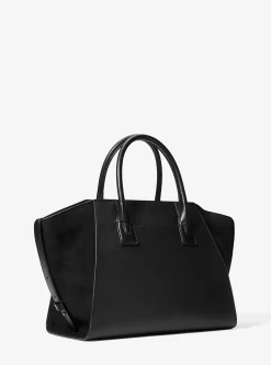 Bolsa satchel em pele e camurça Avril grande | Michael Kors [PT]