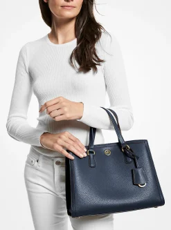 Bolsa satchel em pele granulada Chantal média | Michael Kors [PT]