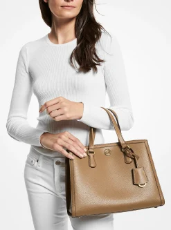 Bolsa satchel em pele granulada Chantal média | Michael Kors [PT]