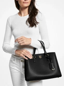 Bolsa satchel em pele granulada Chantal média | Michael Kors [PT]