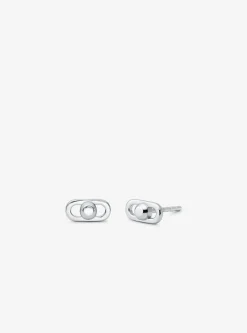 Brincos com elos em prata de lei banhada a metal precioso Astor extra pequenos | Michael Kors [PT]