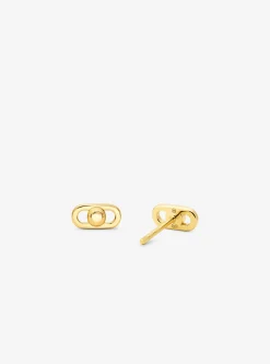 Brincos com elos em prata de lei banhada a metal precioso Astor extra pequenos | Michael Kors [PT]