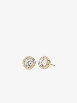 Brincos de tachas incrustados em prata lei banhados a metais preciosos | Michael Kors [PT]