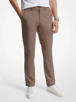 Calças chino em mistura de algodão com corte justo | Michael Kors [PT]