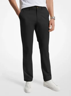 Calças chino em mistura de algodão com corte justo | Michael Kors [PT]